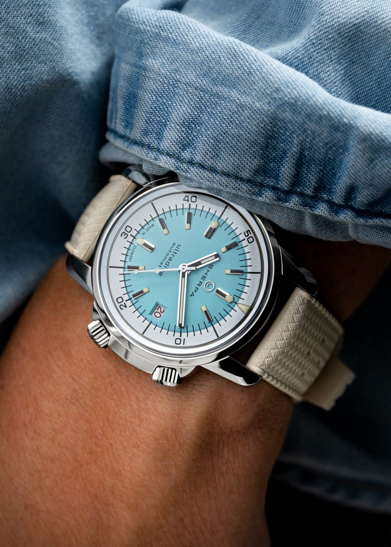 Sherpa Ultradive with Blue "Atoll" Dial and Tropic Rubber Strap (Pre-Order)