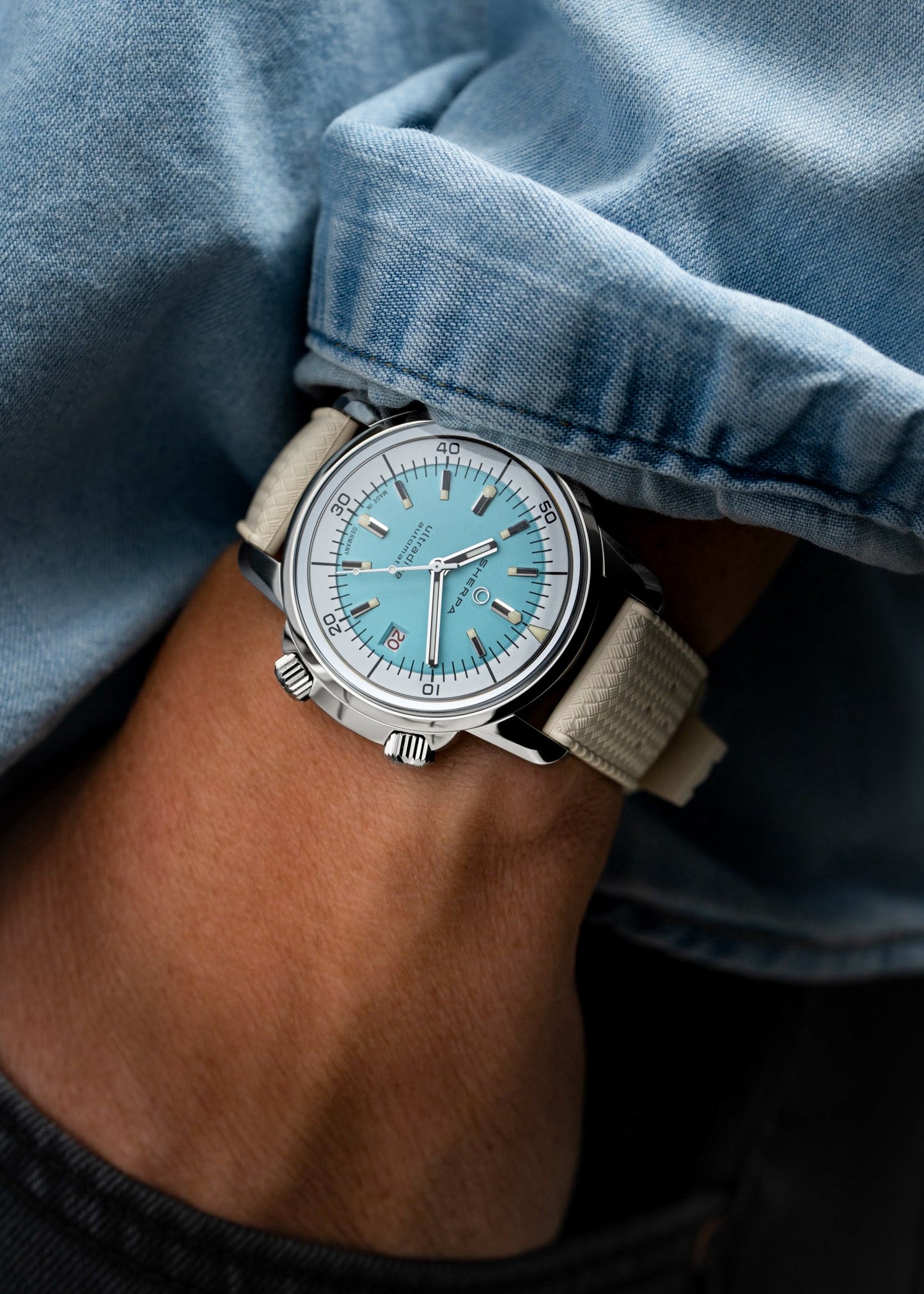 Sherpa Ultradive with Blue "Atoll" Dial and Tropic Rubber Strap (Pre-Order)