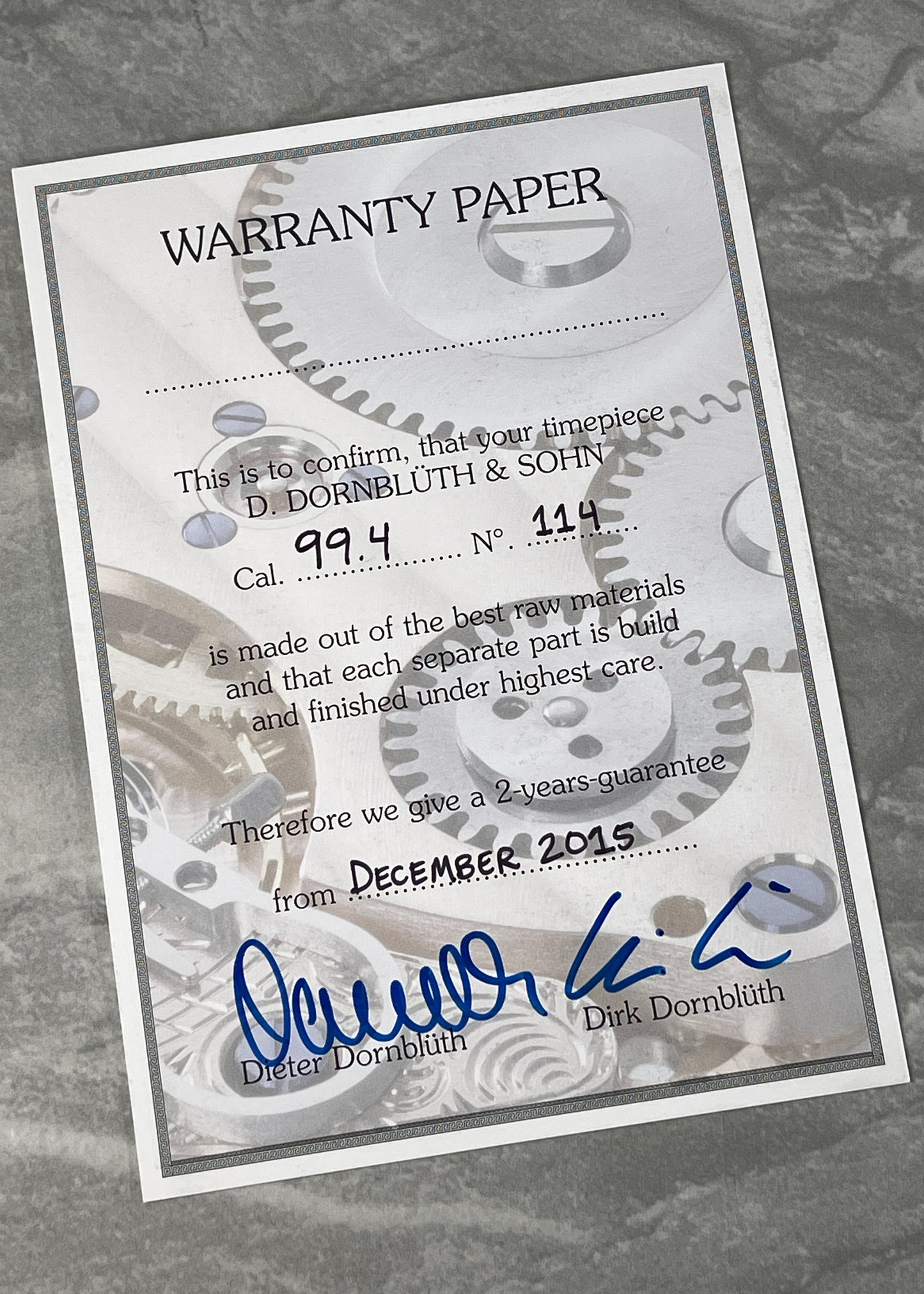 Dornblüth 99.4 Stainless Steel w/ Box and Papers (Pre-Owned)