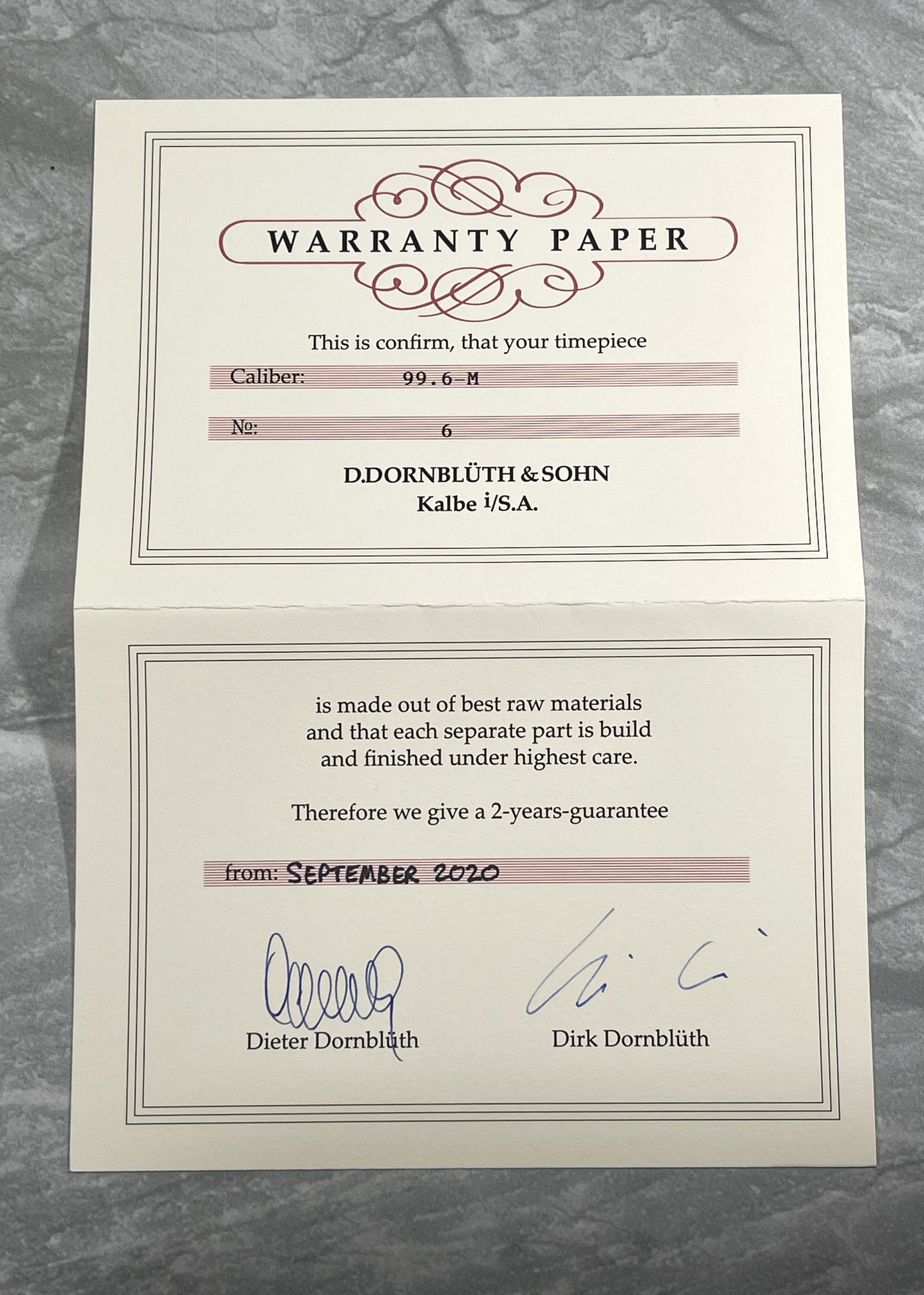 Dornblüth 99.6-M Mondphase, Serial #6 (Pre-Owned)