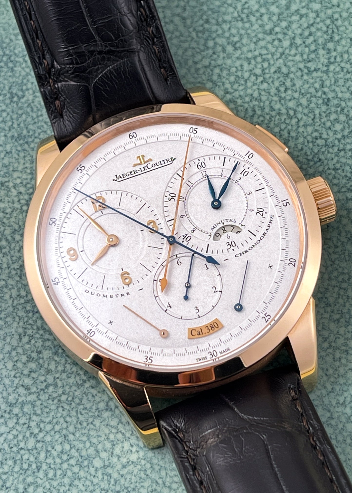 Jaeger LeCoultre 18k Rose Duometre w/ Box & Papers Q6012420 (Pre-Owned)