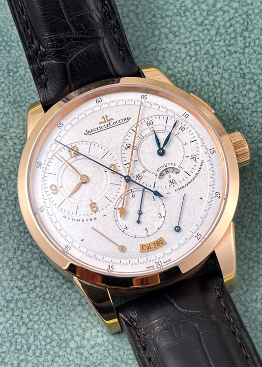 Jaeger LeCoultre 18k Rose Duometre w/ Box & Papers Q6012420 (Pre-Owned)