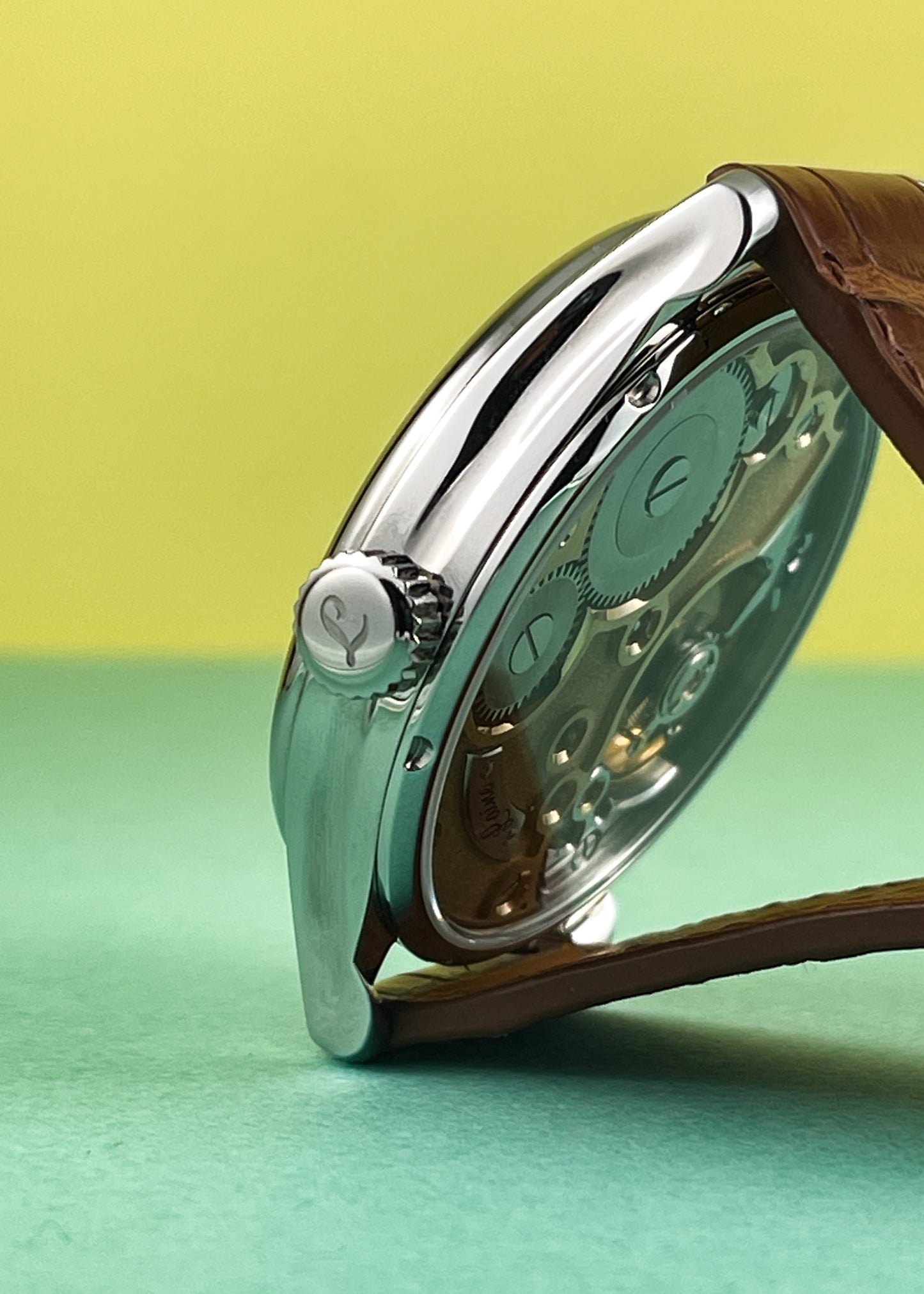 Laine "Gelidus Guilloché" Golden/Salmon Dial w/ Black Polished Cocks & Custom Breguet style hands - Serial #8235 (NOS)