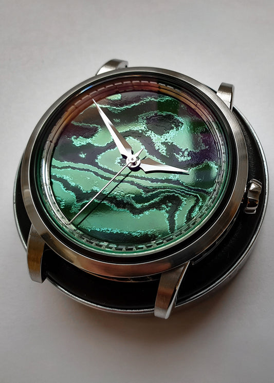 GoS x Horology By The Sea Sarek "Northern Lights" Boutique Edition w/ Green Nano-Ceramic Damascus Dial - Serial #HBTS.1 (ARRIVING JANUARY 2026)