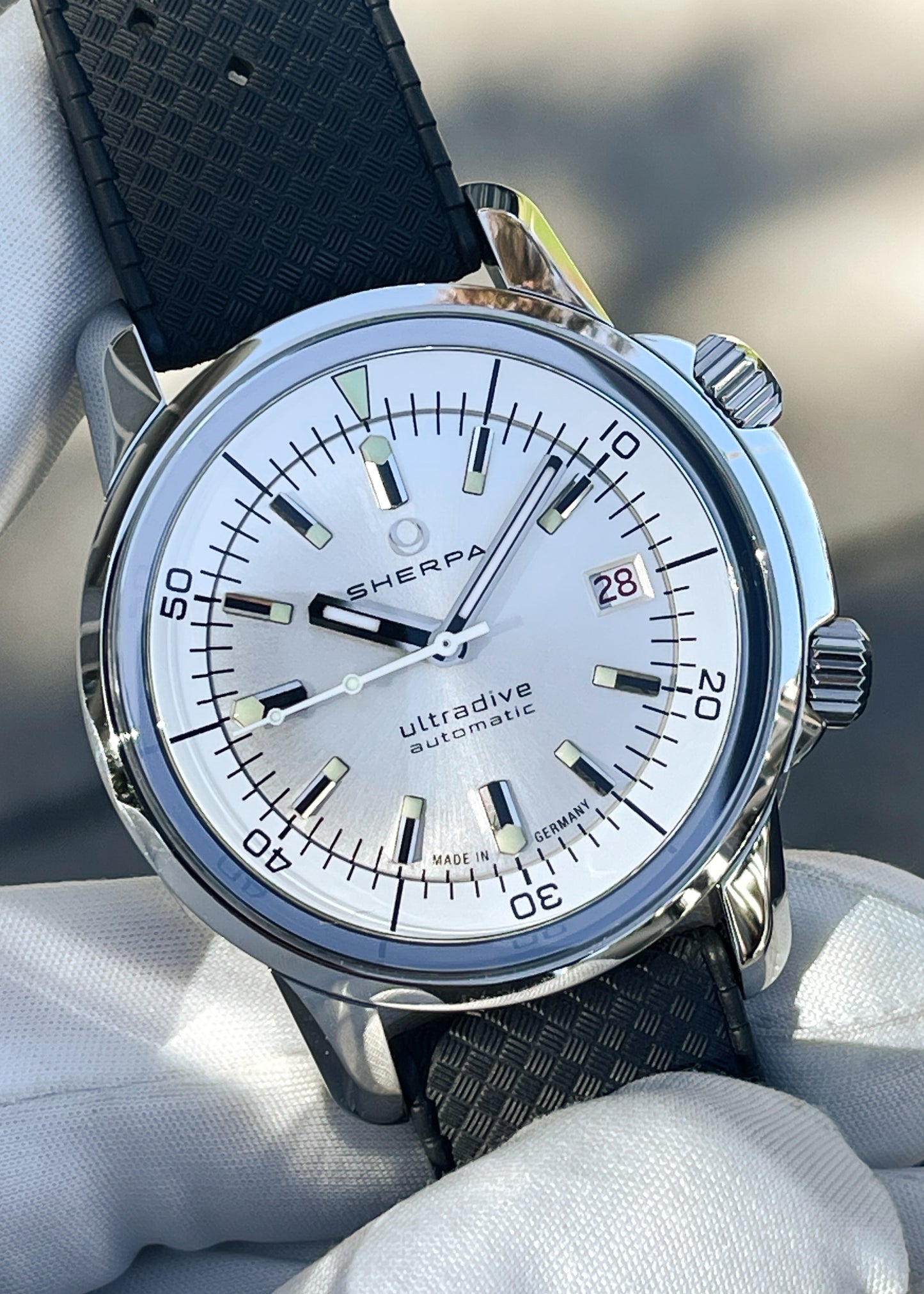 Sherpa Ultradive with Silver "Moon" Dial on Tropic Strap (ARRIVING OCTOBER 2025)