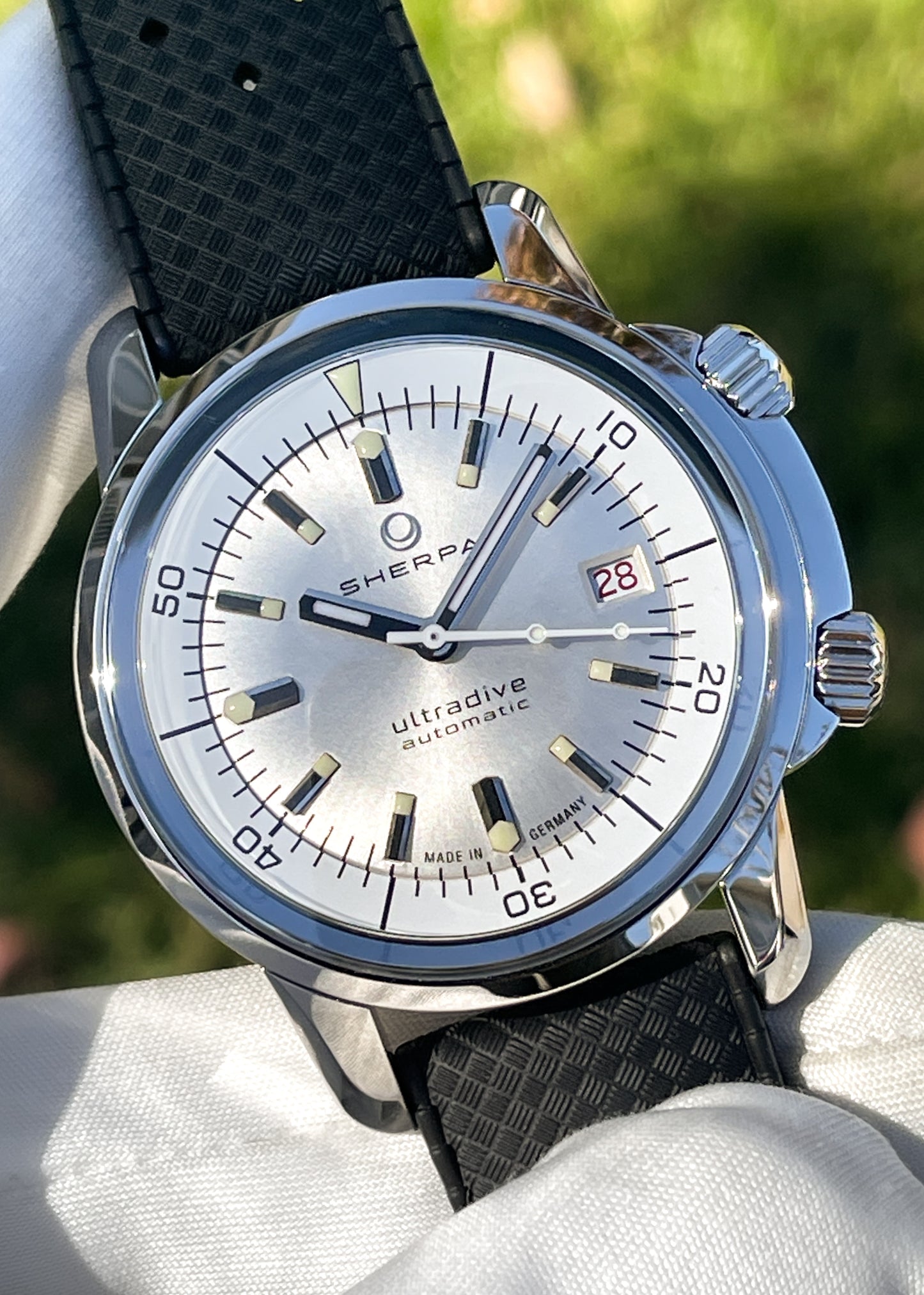 Sherpa Ultradive with Silver "Moon" Dial on Tropic Strap (ARRIVING OCTOBER 2025)