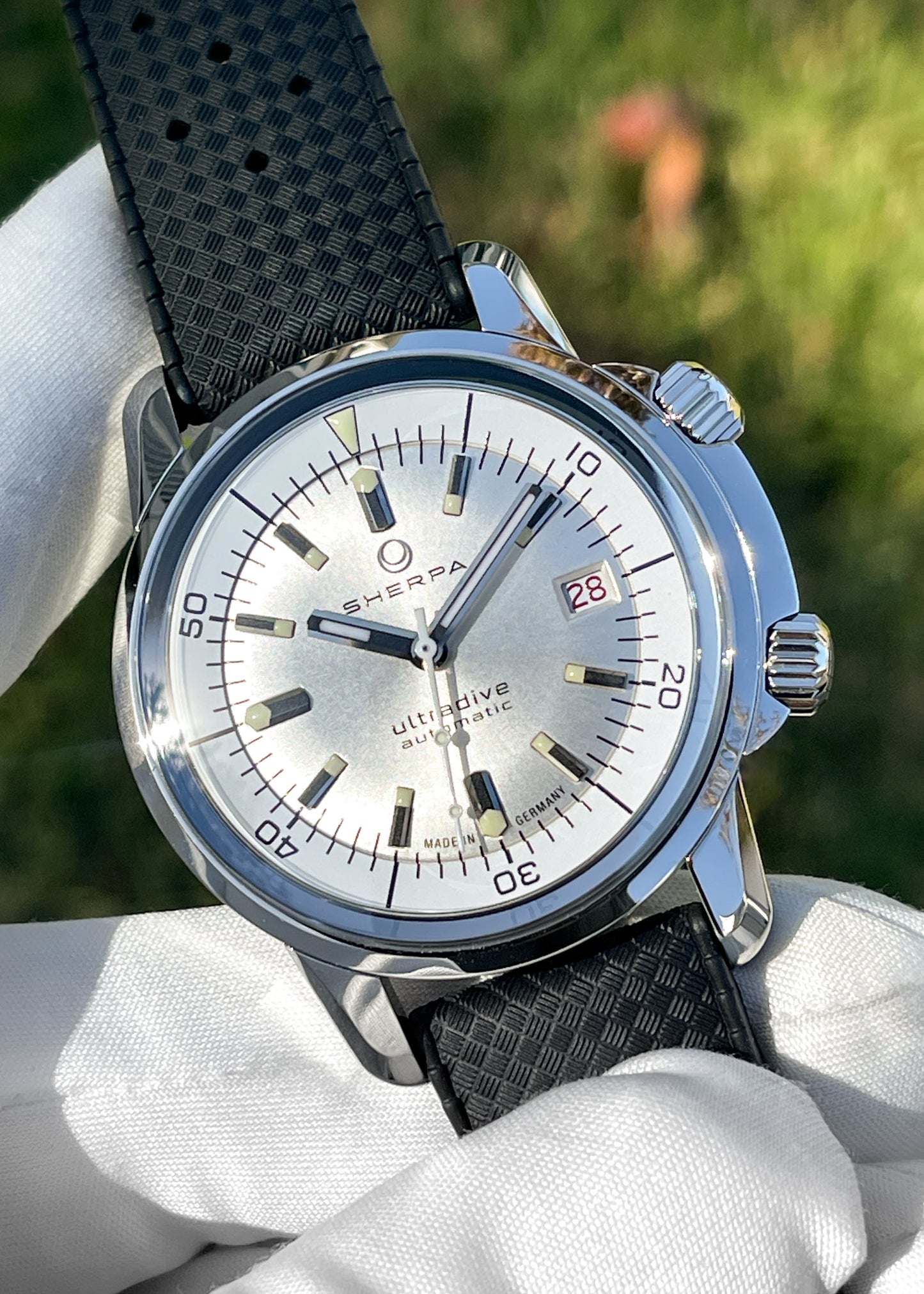 Sherpa Ultradive with Silver "Moon" Dial on Tropic Strap (ARRIVING OCTOBER 2025)