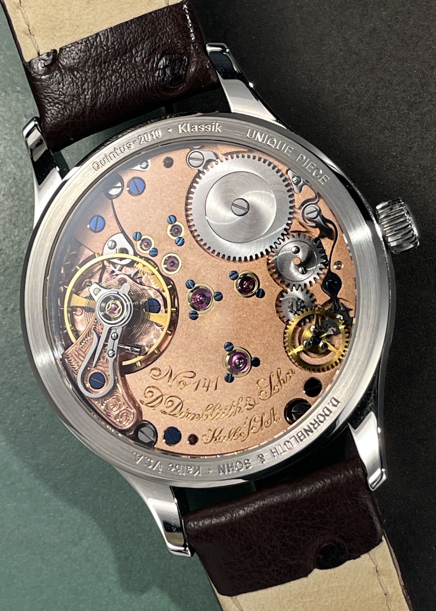 Dornblüth & Sohn Quintus 40.0 Klassik Salmon Engraved Dial PIECE UNIQUE - Serial #141 (Pre-Owned)