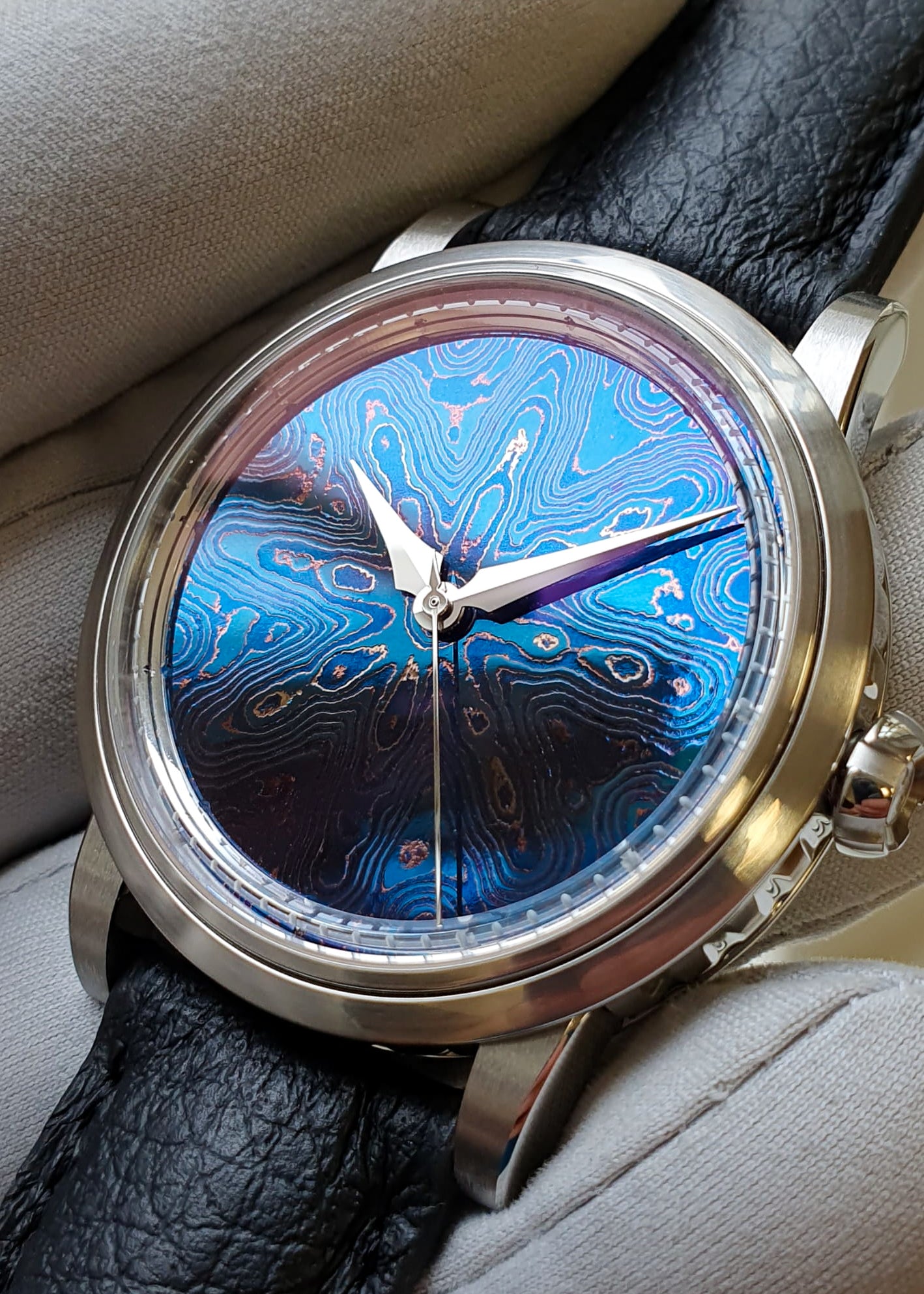GoS Sarek Ice Blue Damascus Dial w/ Wildflower Pattern - Serial #1-2025 (ARRIVING DECEMBER)