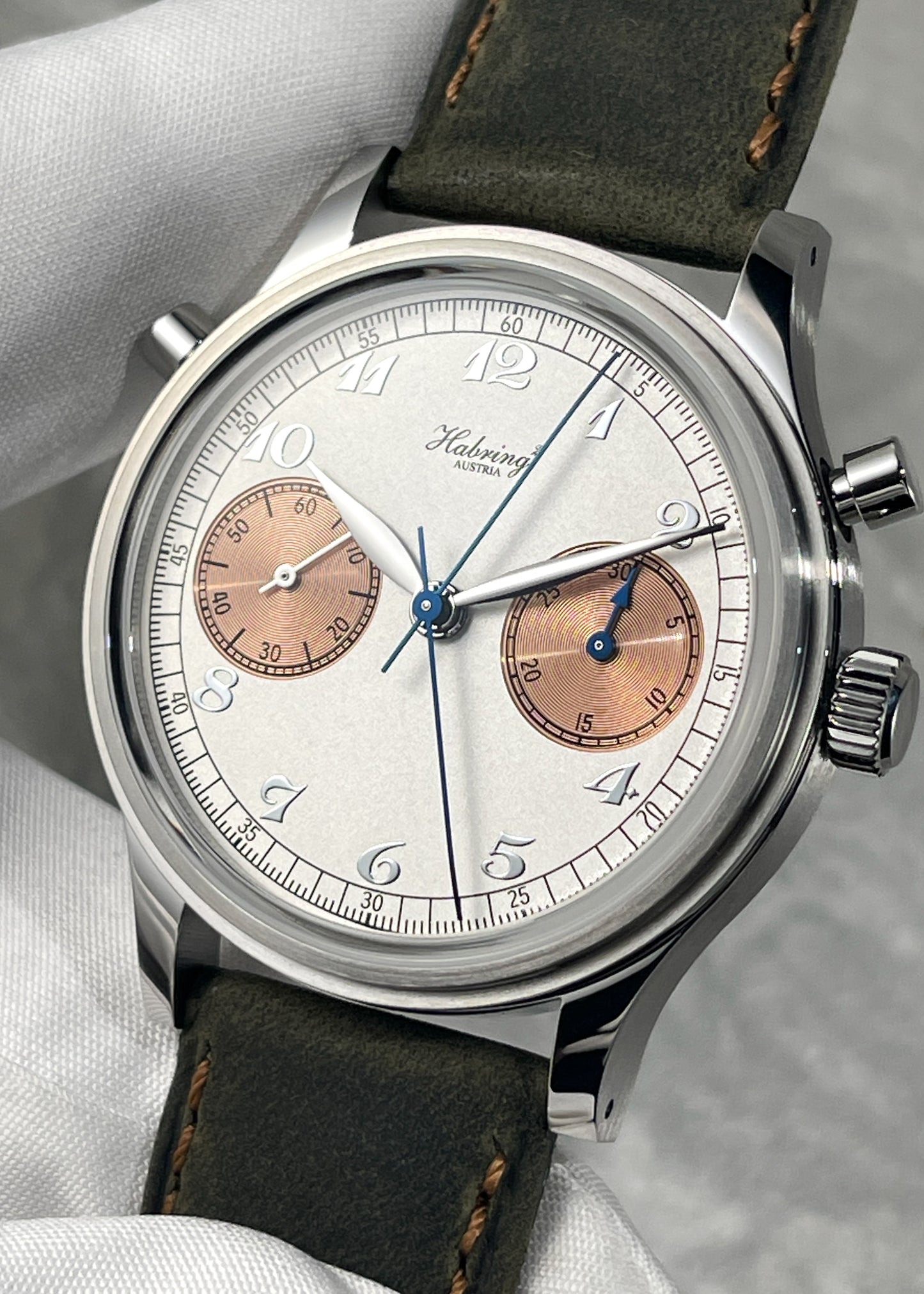 Habring² Doppel 38 White Dial w/ Breguet Numerals and Rose Gold Subdials (Pre-Order)