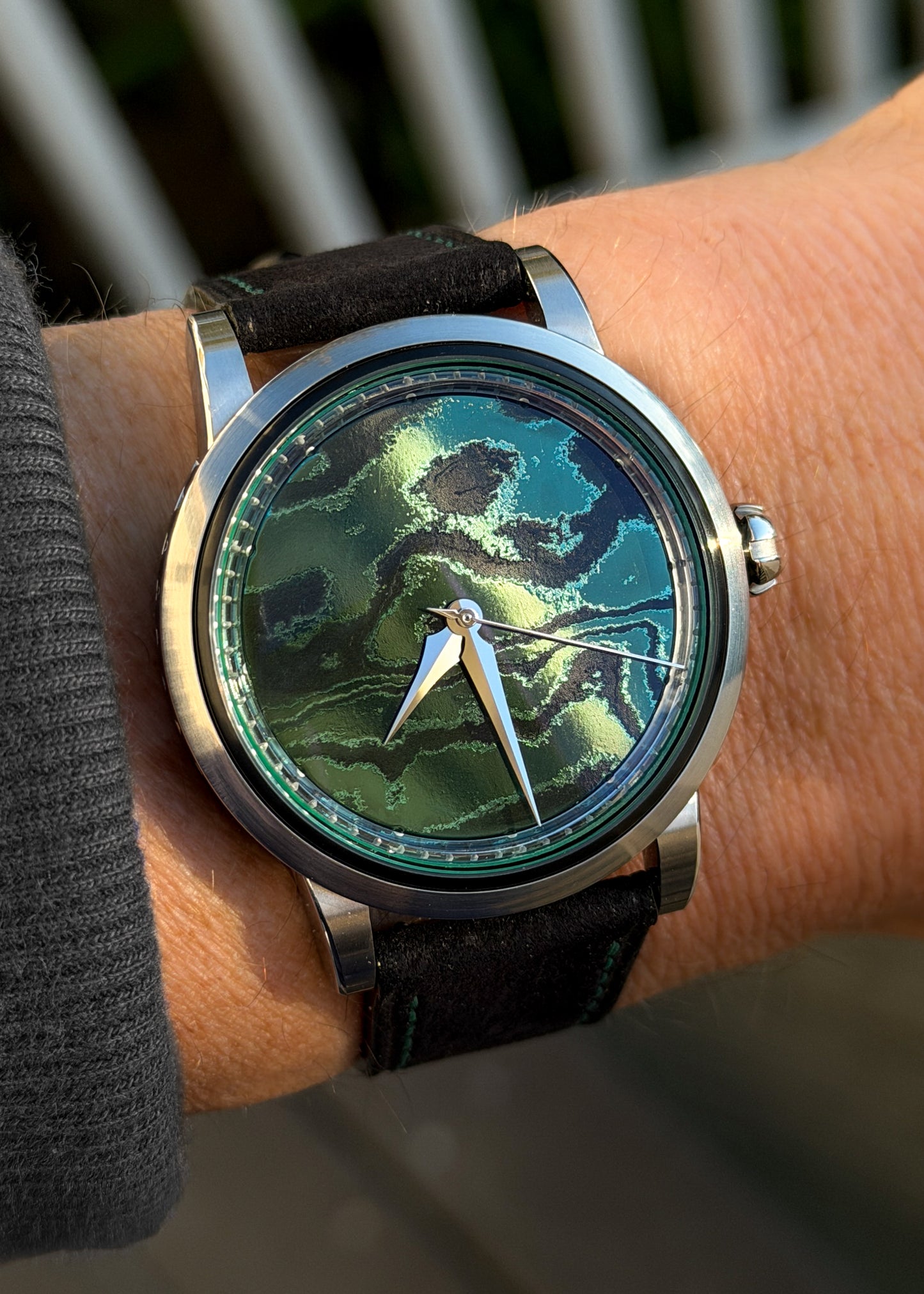GoS x Horology By The Sea Sarek "Northern Lights" Boutique Edition w/ Green Nano-Ceramic Damascus Dial (Pre-Order)