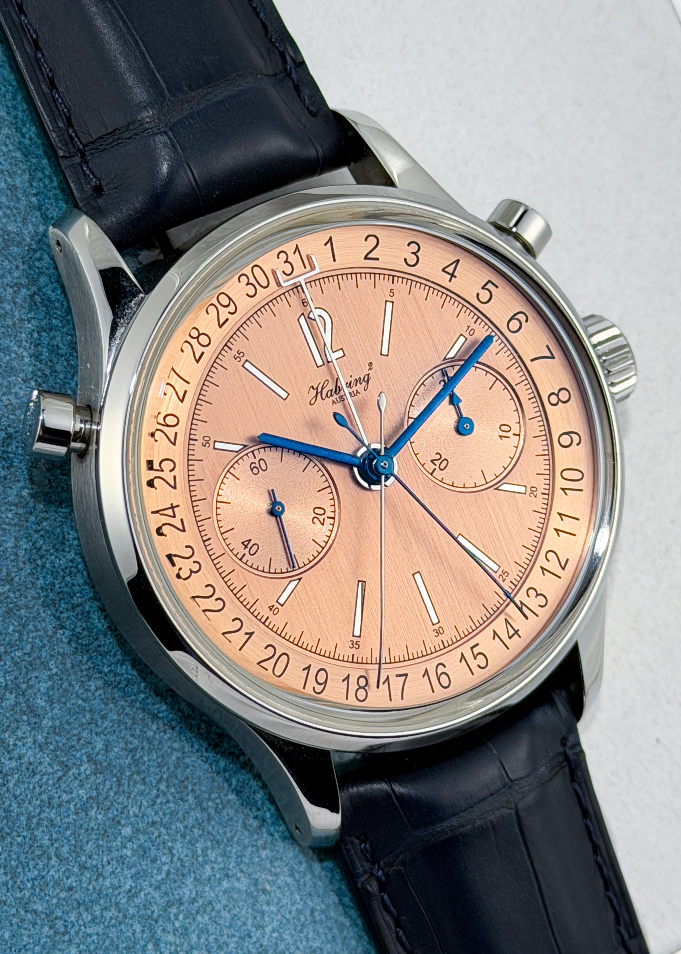 Habring² Doppel-Felix Date Stainless Steel w/ Salmon Dial - Serial