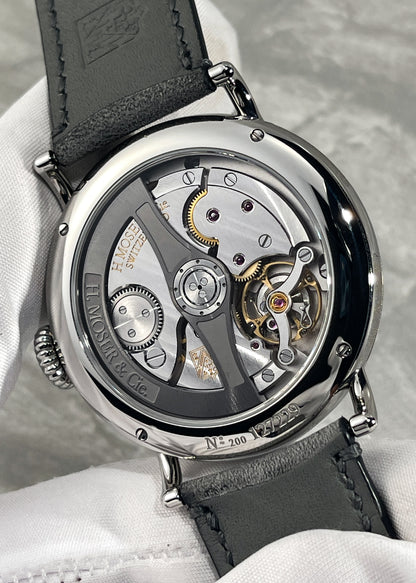H. Moser & Cie. Heritage Dual Time Fumé Burgundy Dial - Serial 127299 (Pre-Owned)