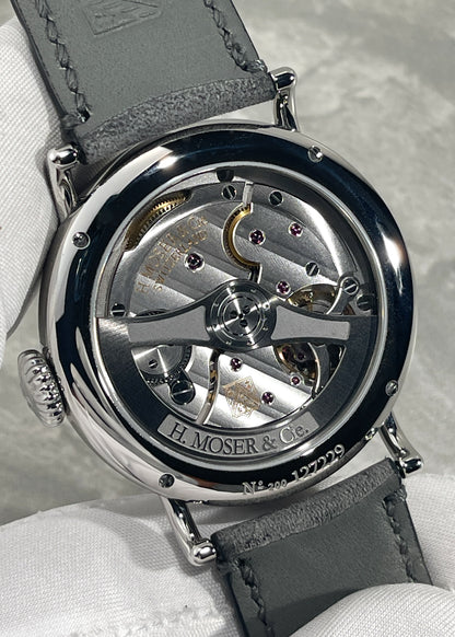H. Moser & Cie. Heritage Dual Time Fumé Burgundy Dial - Serial 127299 (Pre-Owned)