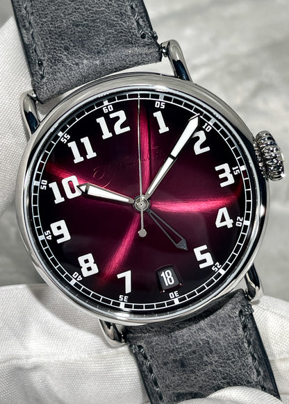 H. Moser & Cie. Heritage Dual Time Fumé Burgundy Dial - Serial 127299 (Pre-Owned)