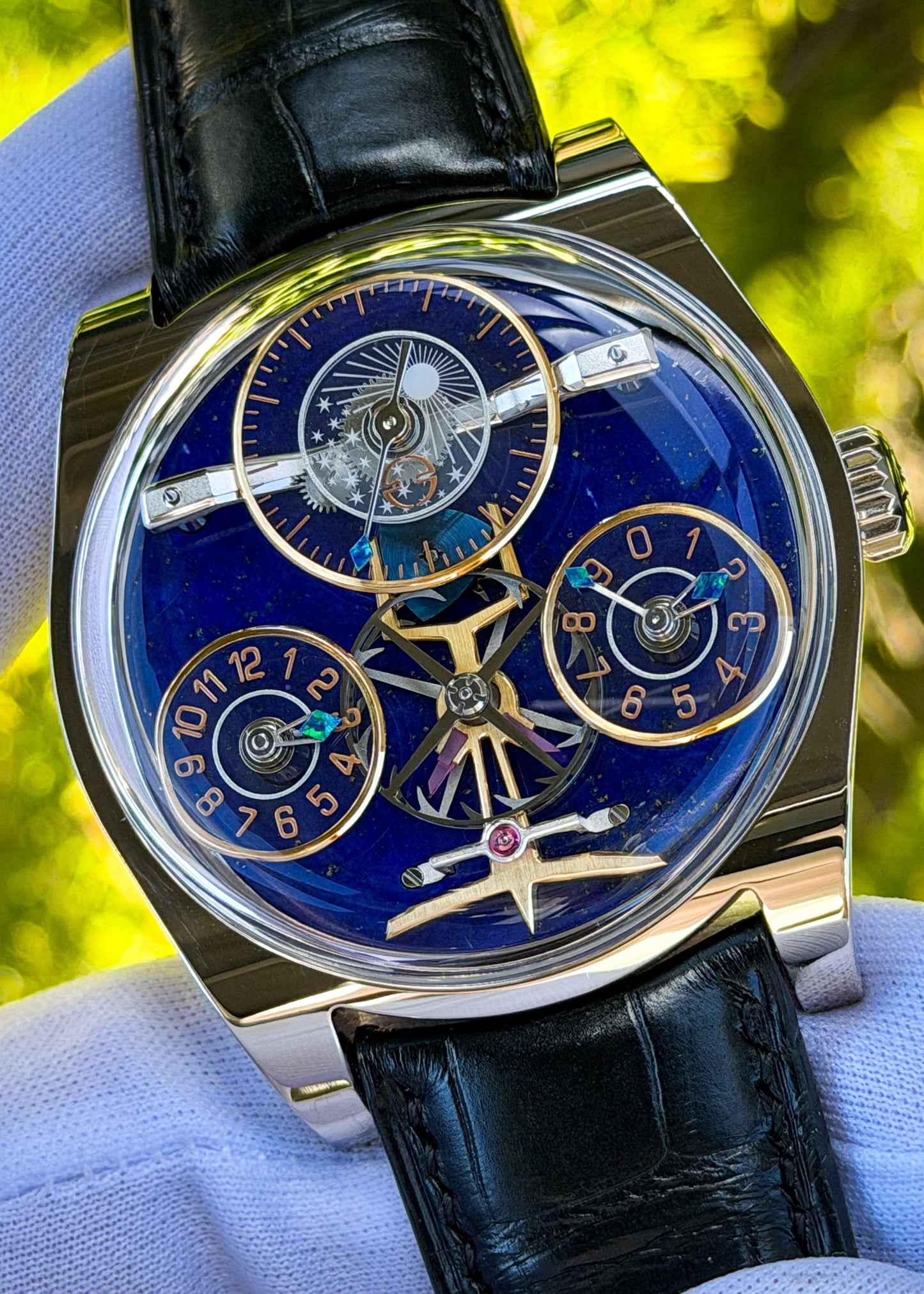 Emmanuel Bouchet 18 Karat White Gold "Complication One" w/ Lapis Dial - PIECE UNIQUE (Pre-Owned)