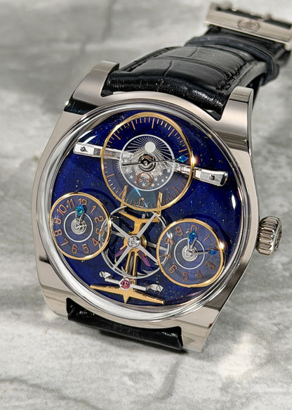 Emmanuel Bouchet 18 Karat White Gold "Complication One" w/ Lapis Dial - PIECE UNIQUE (Pre-Owned)