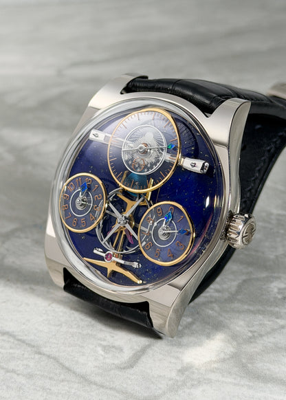 Emmanuel Bouchet 18 Karat White Gold "Complication One" w/ Lapis Dial - PIECE UNIQUE (Pre-Owned)