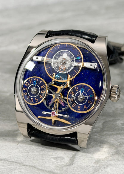Emmanuel Bouchet 18 Karat White Gold "Complication One" w/ Lapis Dial - PIECE UNIQUE (Pre-Owned)
