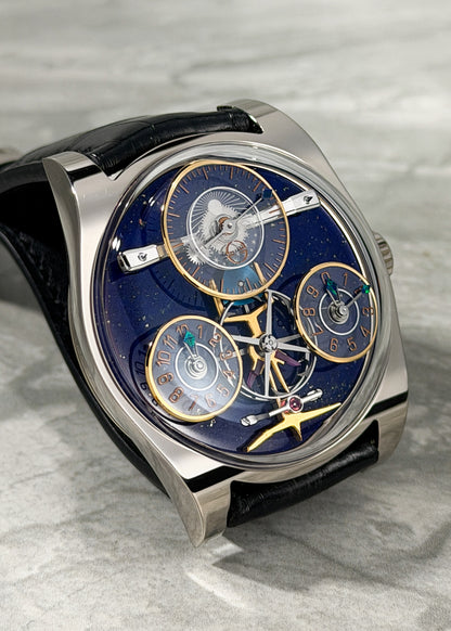 Emmanuel Bouchet 18 Karat White Gold "Complication One" w/ Lapis Dial - PIECE UNIQUE (Pre-Owned)