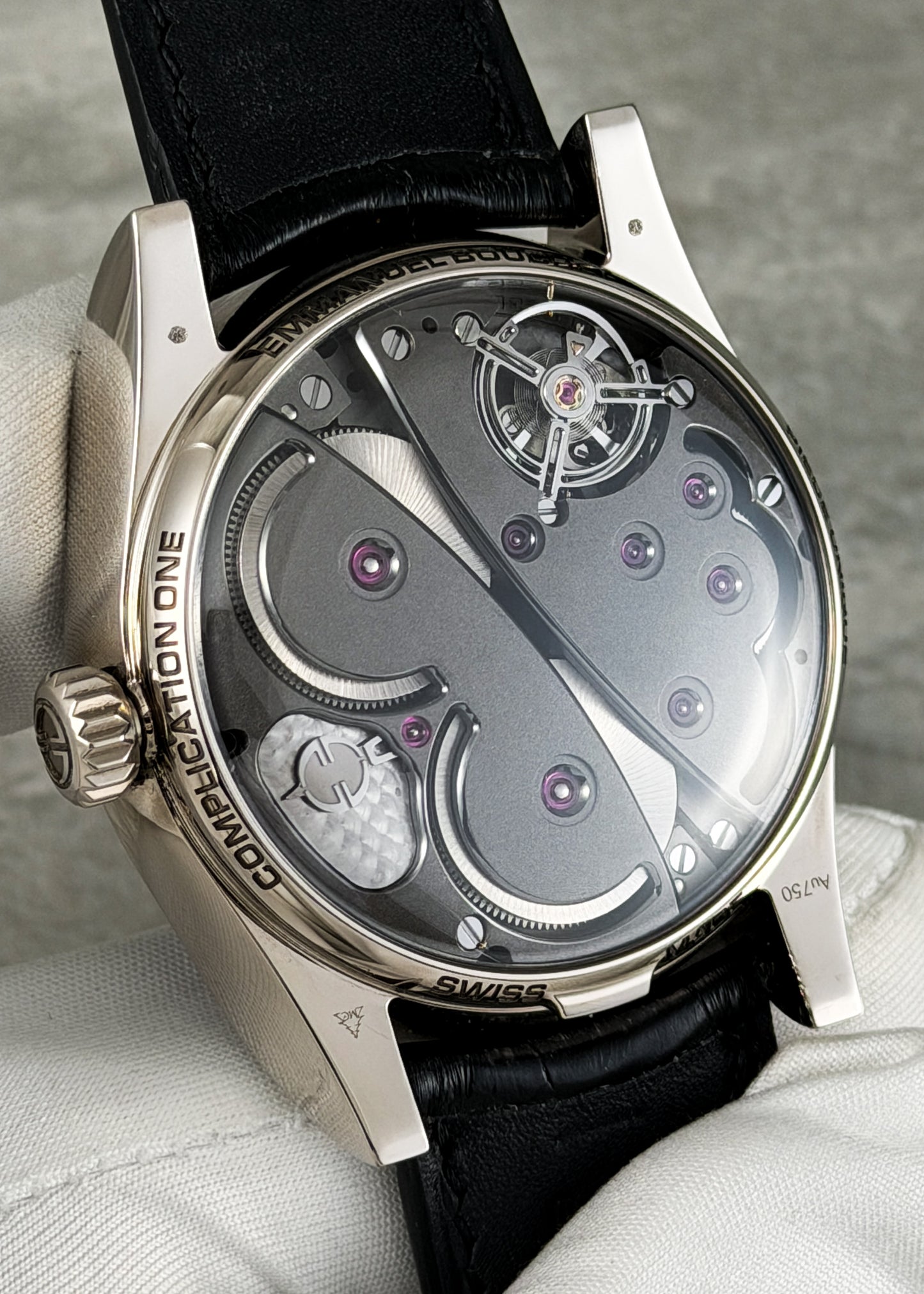 Emmanuel Bouchet 18 Karat White Gold "Complication One" w/ Lapis Dial - PIECE UNIQUE (Pre-Owned)