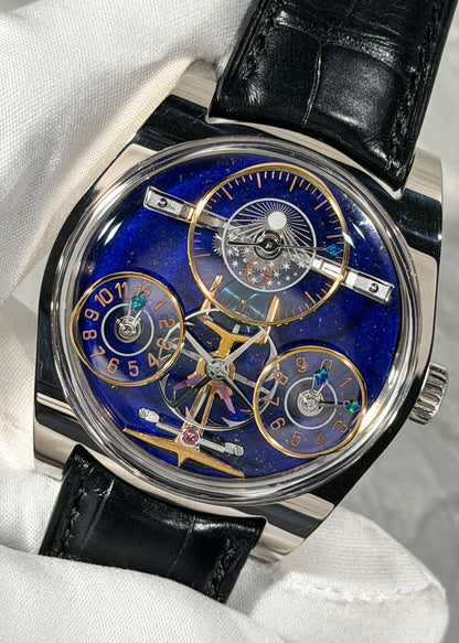 Emmanuel Bouchet 18 Karat White Gold "Complication One" w/ Lapis Dial - PIECE UNIQUE (Pre-Owned)