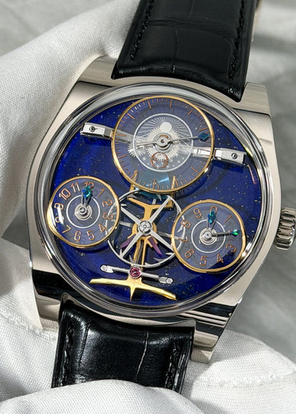 Emmanuel Bouchet 18 Karat White Gold "Complication One" w/ Lapis Dial - PIECE UNIQUE (Pre-Owned)