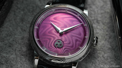 GoS Norrsken w/ Damascus Case & Bezel, Fuschia Guilloché dial by Jochen Benzinger (Pre-Order) (Copy)