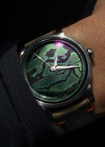 GoS x Horology By The Sea Sarek "Northern Lights" Boutique Edition w/ Green Nano-Ceramic Damascus Dial (Pre-Order)