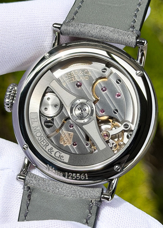 H. Moser & Cie. Heritage Dual Time Fumé Burgundy Dial - Serial 125561 (Pre-Owned)