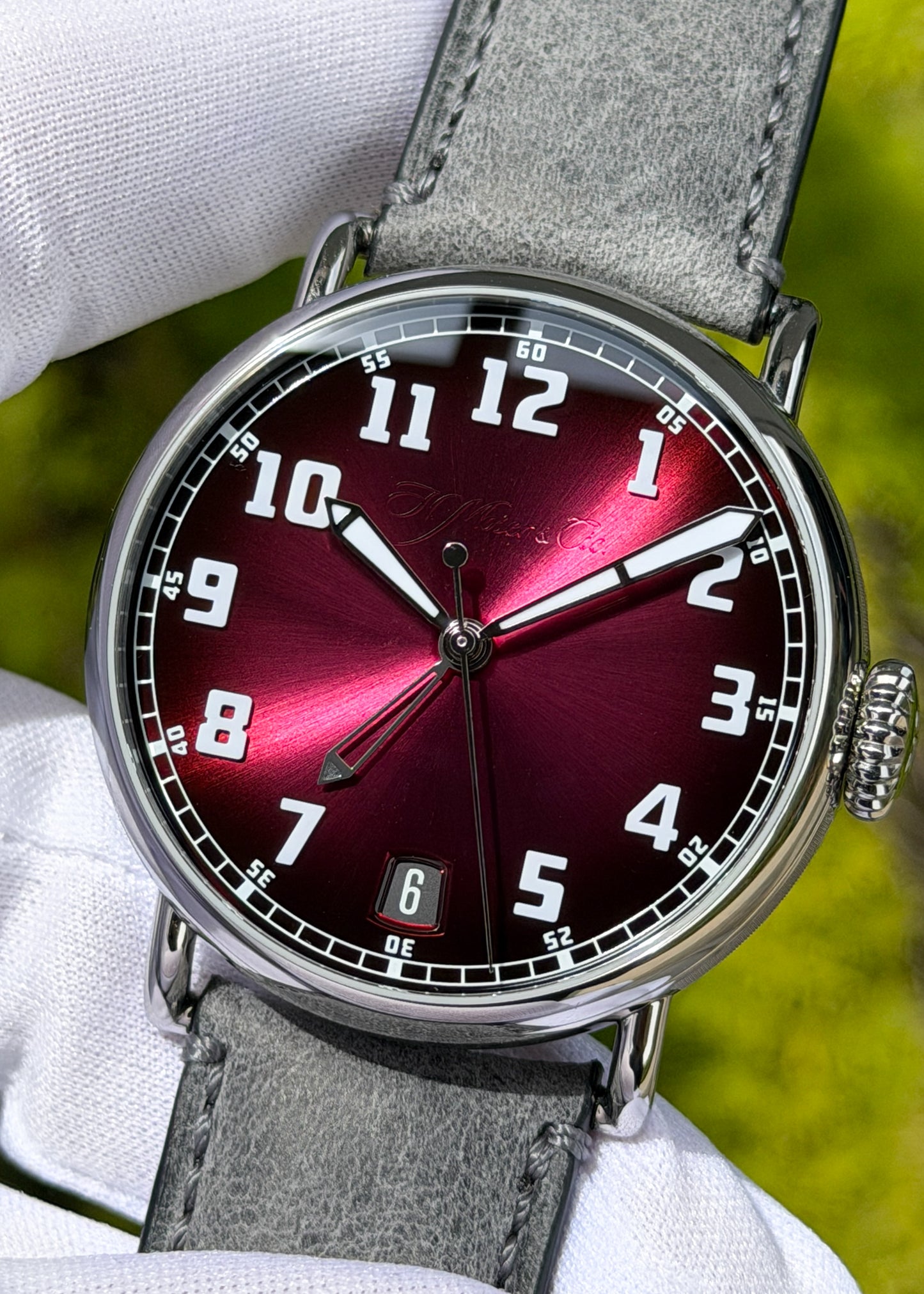 H. Moser & Cie. Heritage Dual Time Fumé Burgundy Dial - Serial 125561 (Pre-Owned)
