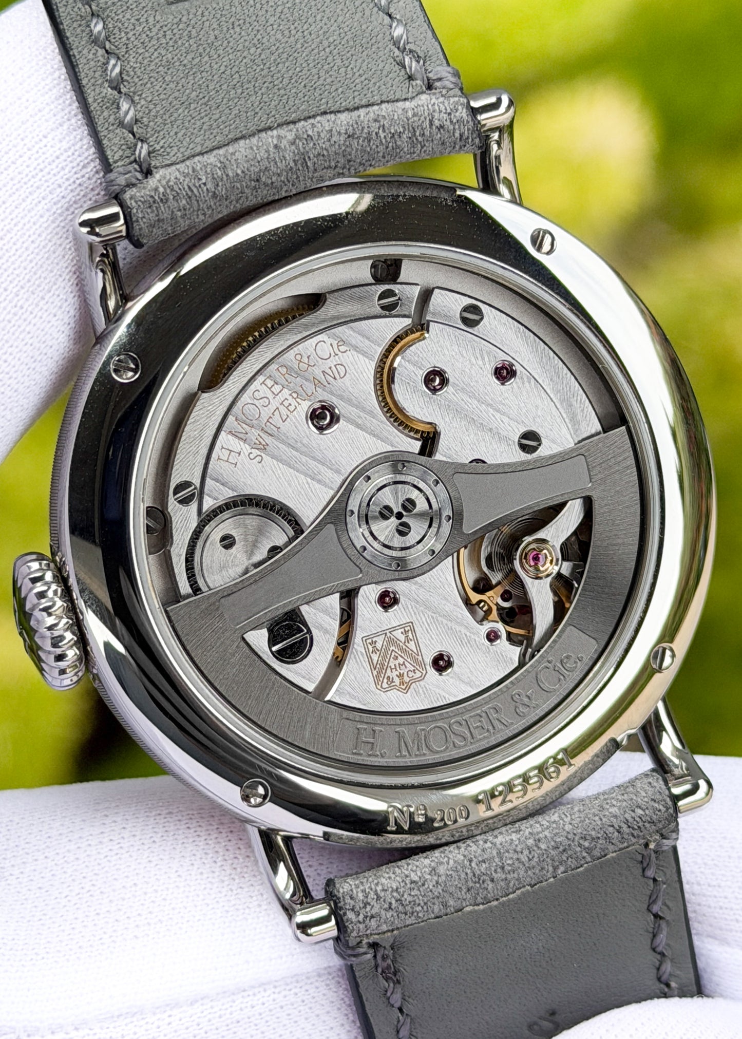 H. Moser & Cie. Heritage Dual Time Fumé Burgundy Dial - Serial 125561 (Pre-Owned)