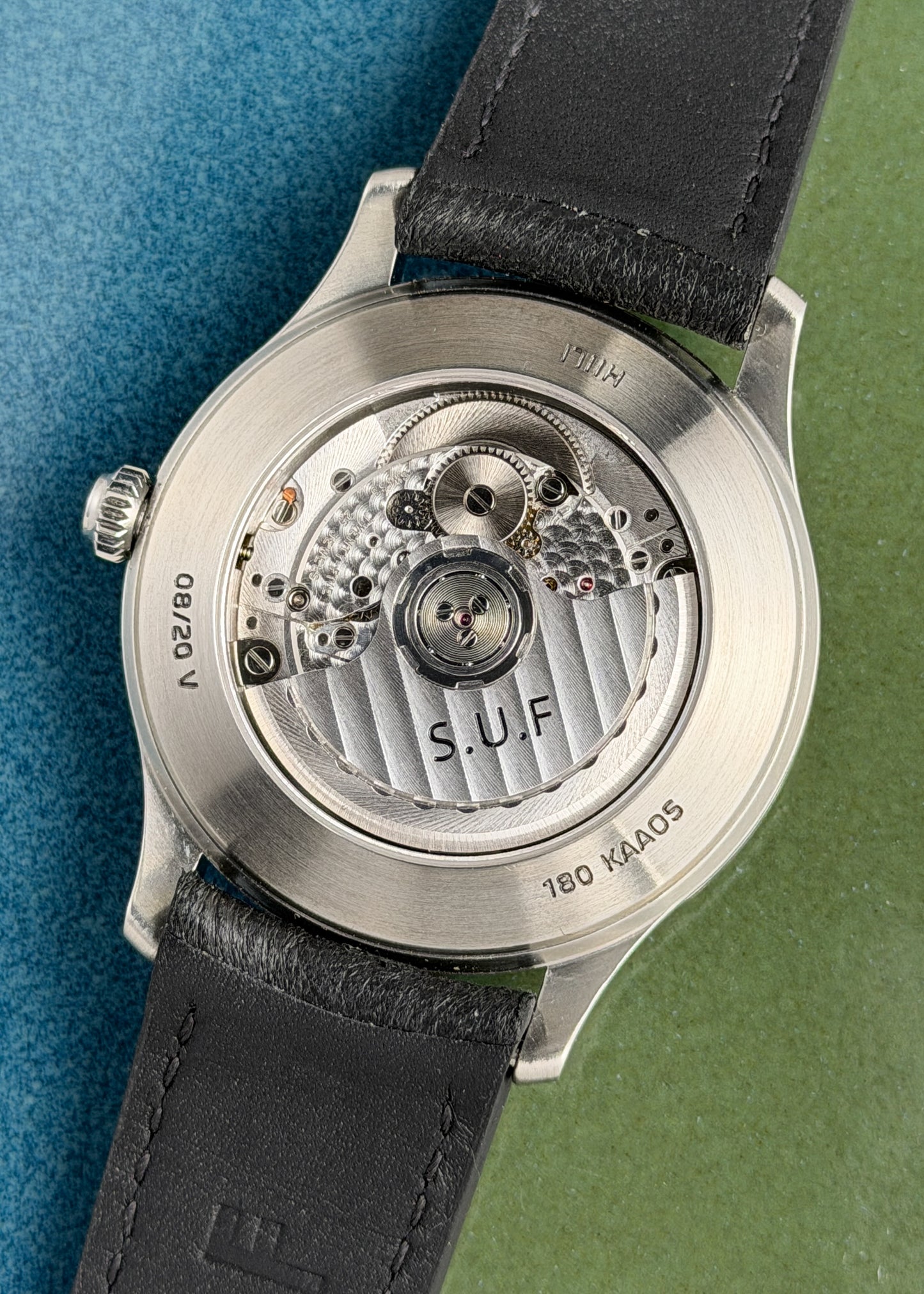 S.U.F Helsinki 180 "Kaaos Hiili" Black Dial w/ Moonphase Complication - Serial #8/20 (Pre-Owned)