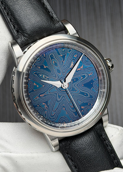 GoS Sarek Ice Blue Damascus Dial w/ Wildflower Pattern - Serial #1-2025 (IN STOCK)