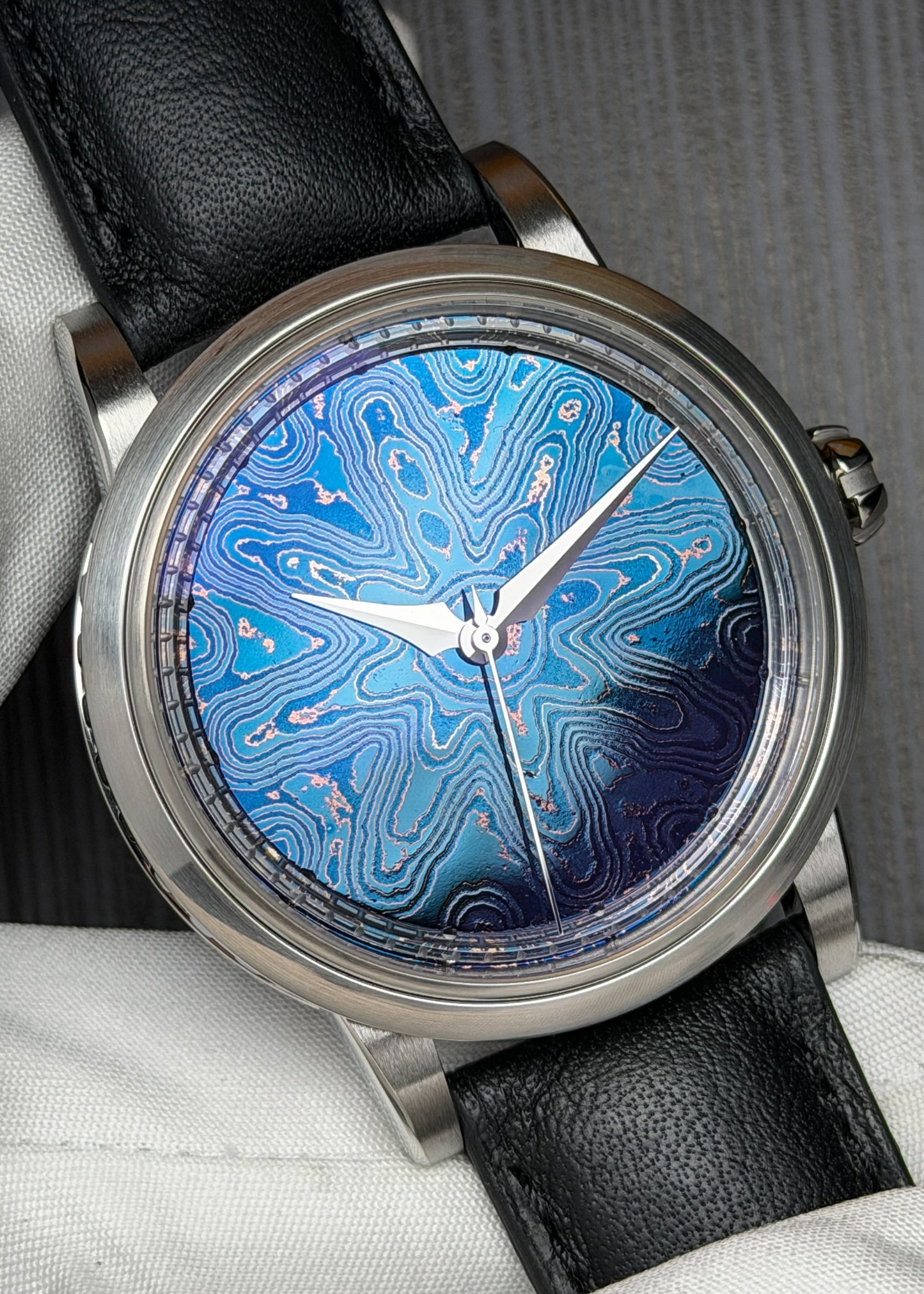 GoS Sarek Ice Blue Damascus Dial w/ Wildflower Pattern - Serial #1-2025 (IN STOCK)