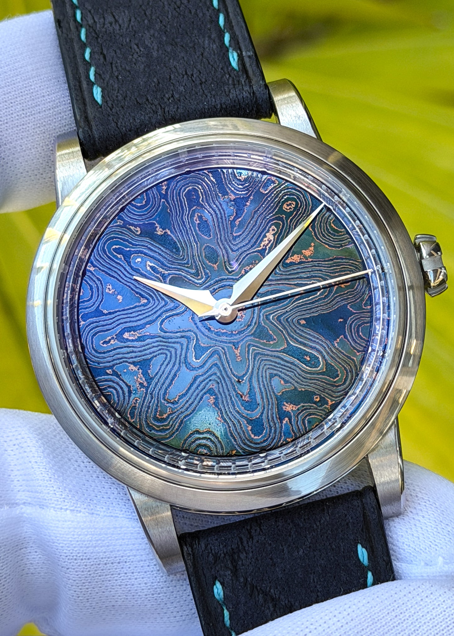 GoS Sarek Ice Blue Damascus Dial w/ Wildflower Pattern - Serial #1-2025 (IN STOCK)