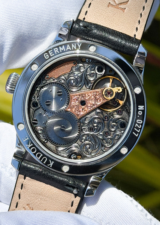 Kudoke “Kudoke 2” w/ Rose Gold Plated Sun Disc & Florally Engraved Movement - Serial #277 (Pre-Owned)