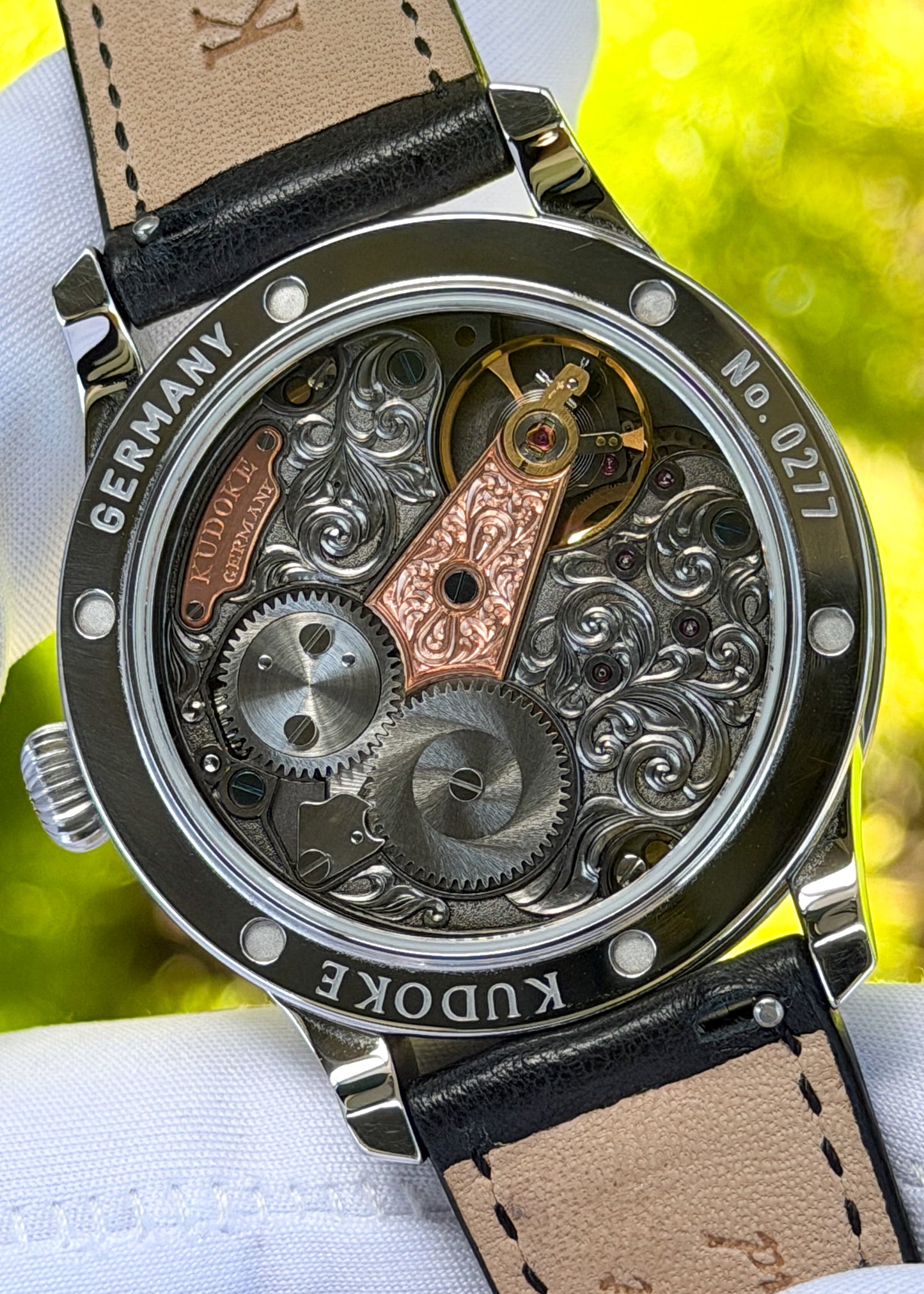 Kudoke “Kudoke 2” w/ Rose Gold Plated Sun Disc & Florally Engraved Movement - Serial #277 (Pre-Owned)