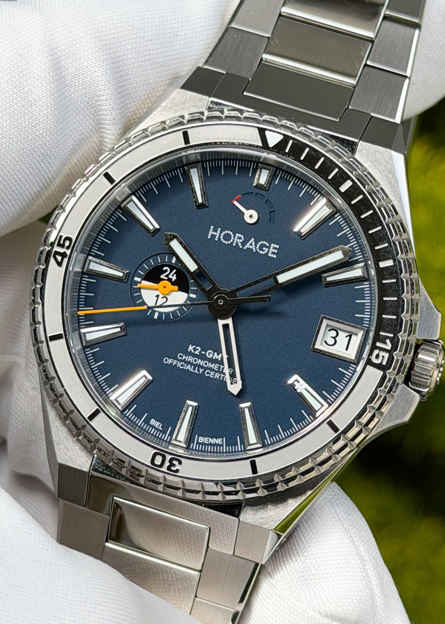 Horage Supersede GMT K2 w/ Transatlantic Blue Dial & Platinum Rotor - Serial #SG0139 (Pre-Owned)