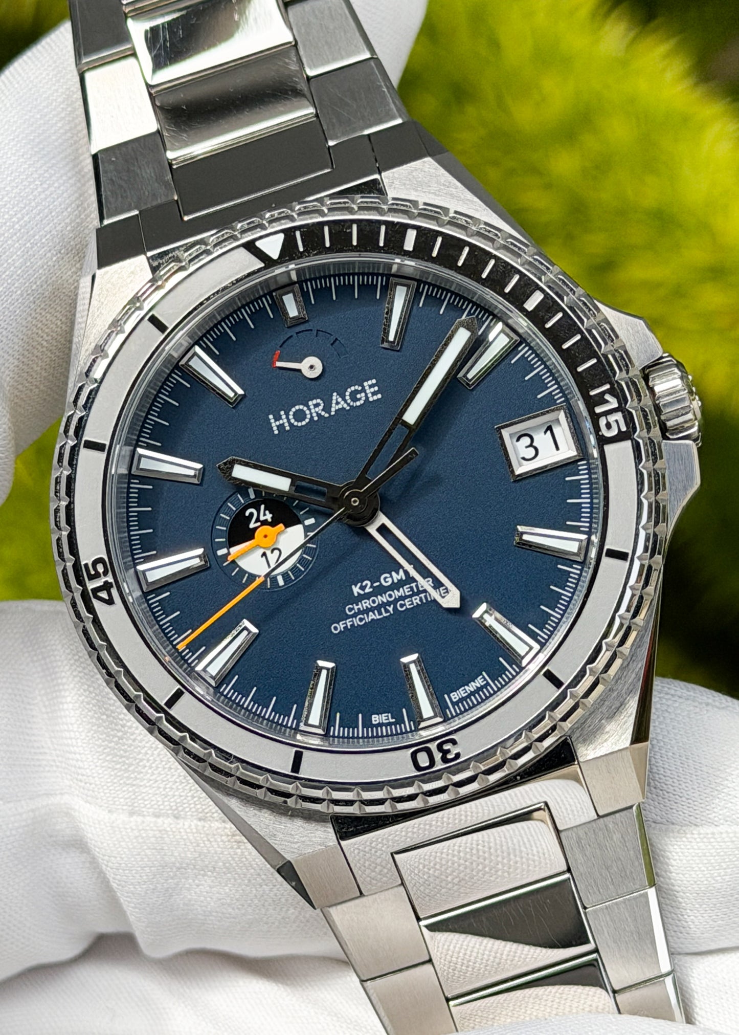 Horage Supersede GMT K2 w/ Transatlantic Blue Dial & Platinum Rotor - Serial #SG0139 (Pre-Owned)