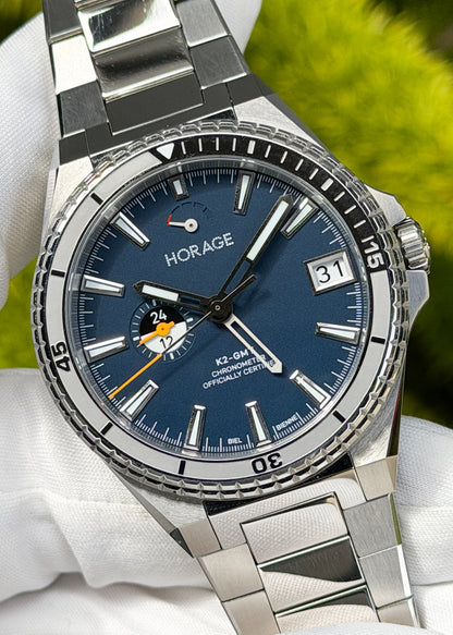 Horage Supersede GMT K2 w/ Transatlantic Blue Dial & Platinum Rotor - Serial #SG0139 (Pre-Owned)