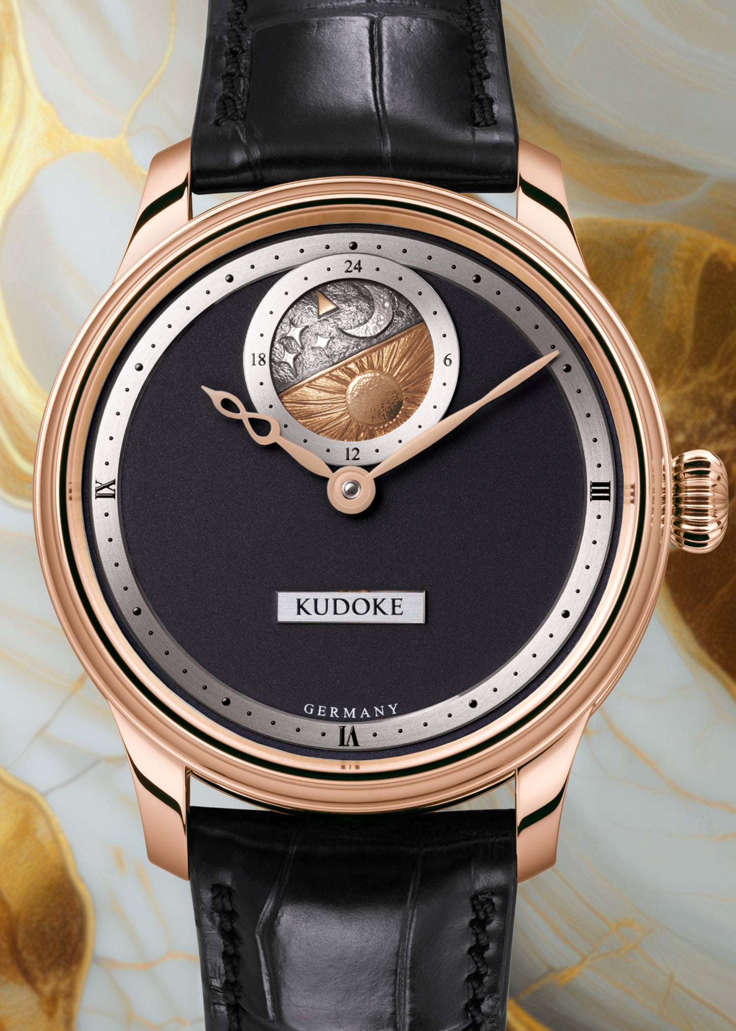 KUDOKE "Kudoke 2" 18 Karat Rose Gold w/ Black Dial (Pre-Order)