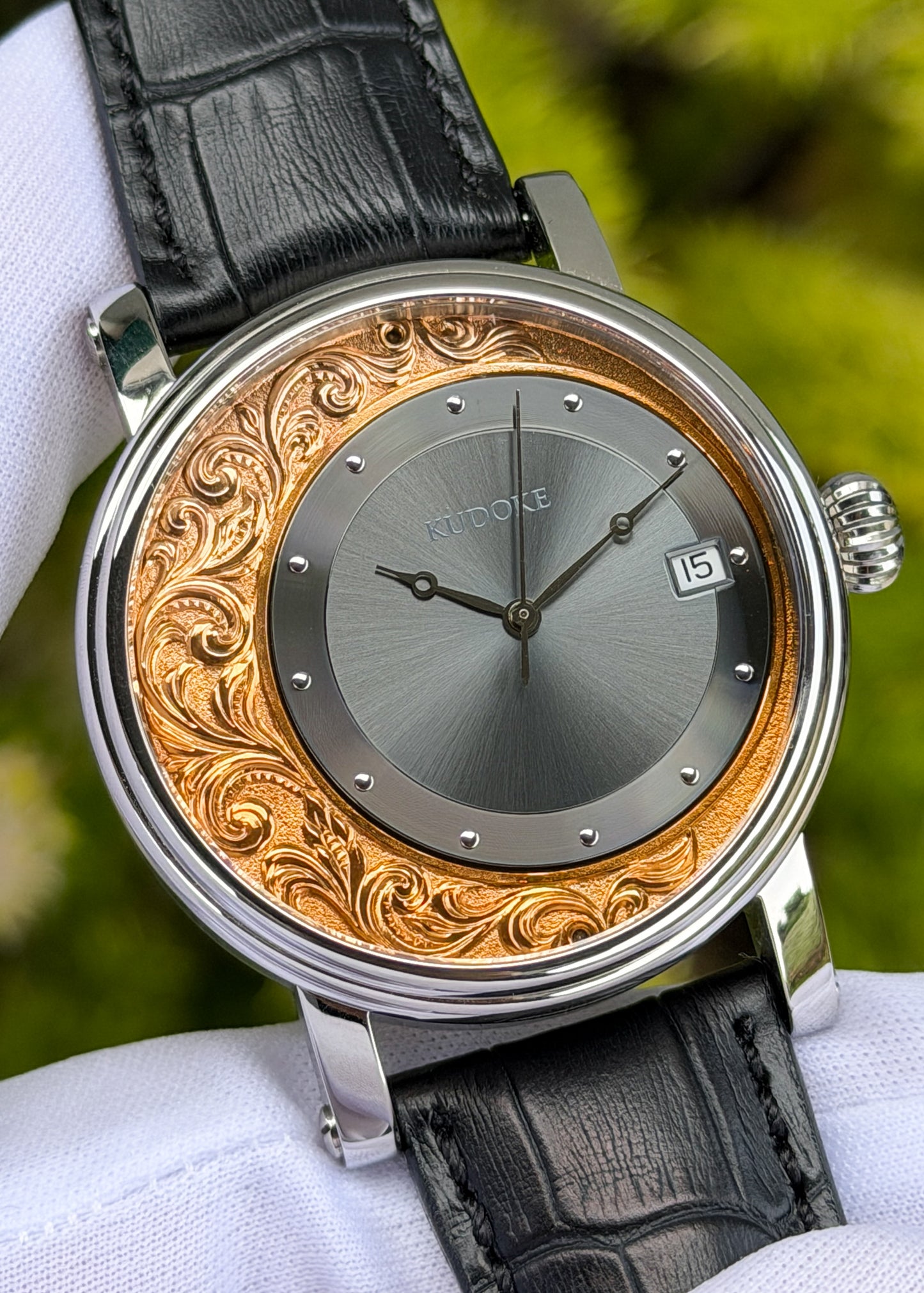 KUDOKE "ExCentro 3" Stainless Steel w/ Hand Engraving - Serial #166 (Pre-Owned)