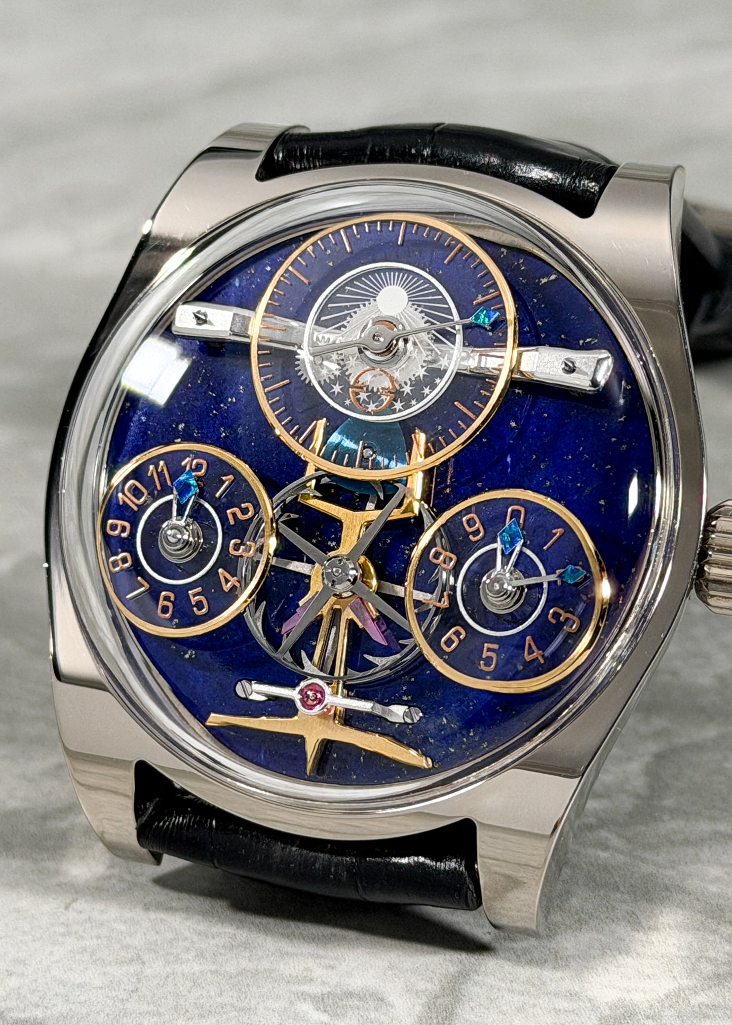 Emmanuel Bouchet 18 Karat White Gold "Complication One" w/ Lapis Dial - PIECE UNIQUE (Pre-Owned)