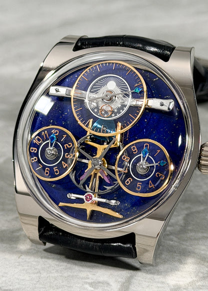 Emmanuel Bouchet 18 Karat White Gold "Complication One" w/ Lapis Dial - PIECE UNIQUE (Pre-Owned)