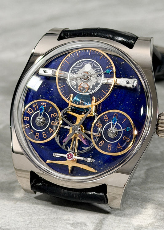 Emmanuel Bouchet 18 Karat White Gold "Complication One" w/ Lapis Dial - PIECE UNIQUE (Pre-Owned)