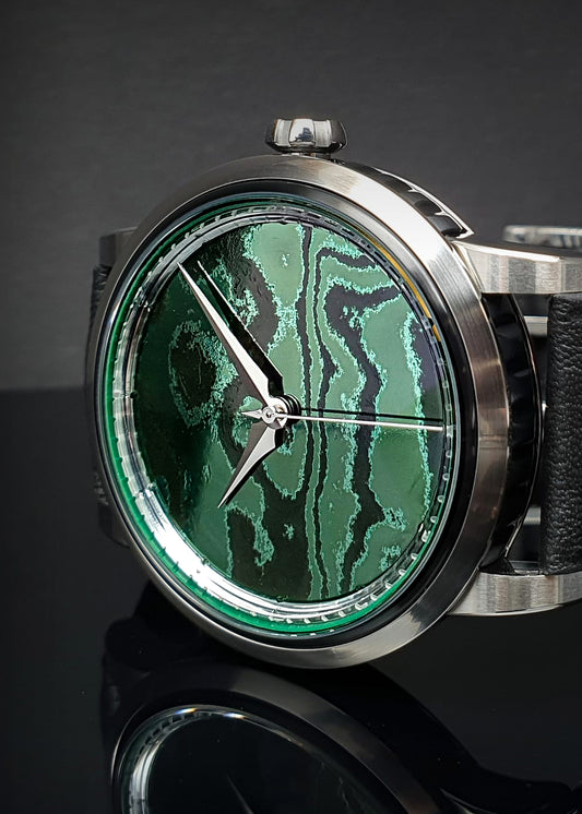 GoS x Horology By The Sea Sarek "Northern Lights" Boutique Edition w/ Green Nano-Ceramic Damascus Dial - Serial #HBTS.1 (ARRIVING JANUARY 2026)