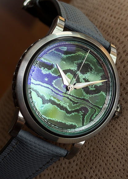 GoS x Horology By The Sea Sarek "Northern Lights" Boutique Edition w/ Green Nano-Ceramic Damascus Dial (Pre-Order)