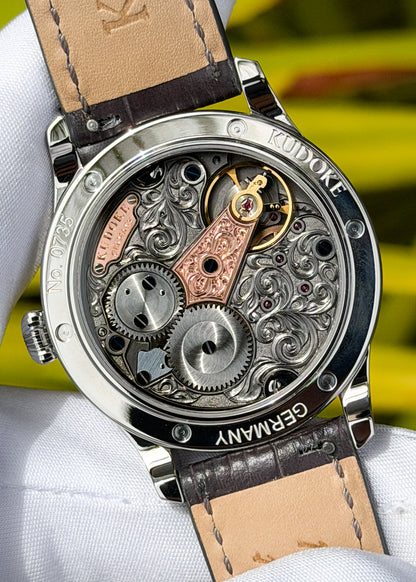 KUDOKE "Kudoke 2" Stainless Steel w/ Tahitian MOP Dial, Florally Engraved Bridges (Arriving December 2026)
