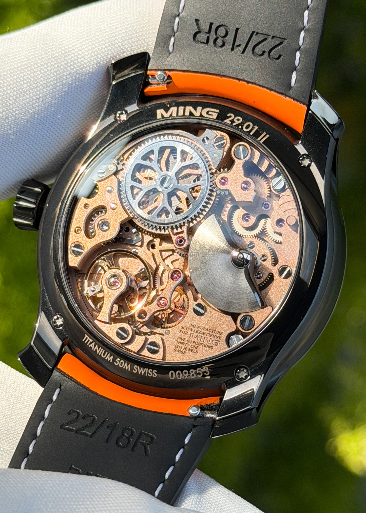 MING 29.01 "Midnight" DLC Titanium Worldtime - Serial #9853 (Pre-Owned)